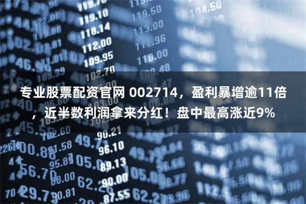 专业股票配资官网 002714，盈利暴增逾11倍，近半数利润拿来分红！盘中最高涨近9%